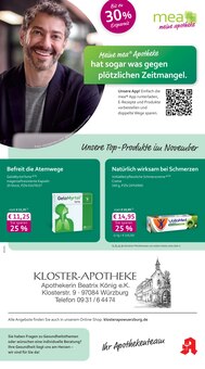 mea - meine apotheke Prospekt der Woche "Unsere November-Angebote" Seite 1, 01.11.2025 bis 30.11.2025 für Würzburg Aktueller mea - meine apotheke Prospekt "Unsere November-Angebote" Seite 1 von 4 Seiten für Würzburg