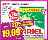 Lessive en poudre*** - Ariel en promo chez Norma Strasbourg à 19,99 €