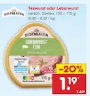 Teewurst oder Leberwurst von Rügenwalder Mühle im aktuellen Netto Marken-Discount Prospekt für 1,19 €