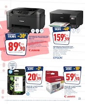 Promos Epson dans le catalogue "ON PULVÉRISE LES PRIX !" de Bureau Vallée à la page 23