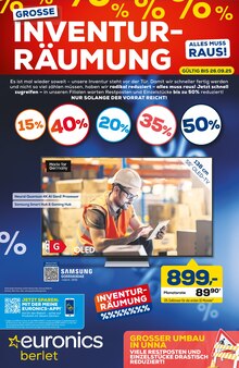 Aktueller EURONICS Prospekt "GROSSE INVENTUR RÄUMUNG" Seite 1 von 8 Seiten