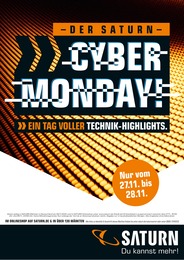 Elektromärkte Prospekt von Saturn Saturn Prospekt: CYBER MONDAY, 1 Seite, 27.11.2022 - 28.11.2022