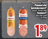 Pommersche Gutsleberwurst im EDEKA Prospekt Pommersche Gutsleberwurst von Rügenwalder Mühle im aktuellen EDEKA Prospekt für 1,89 €
