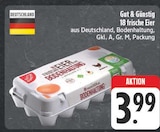 18 frische Eier im Angebot bei E center in Jena 18 frische Eier Angebote von Gut & Günstig bei E center Jena für 3,99 €
