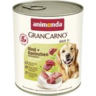 Animonda Dog Dose GranCarno Adult Rind, Kaninchen & Kräuter 800 g Angebote von Animonda bei Zookauf Neuss für 2,29 €