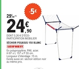 Séchoir pegasus 150 blanc - LEIFHEIT en promo chez E.Leclerc Nanterre à 24,90 €