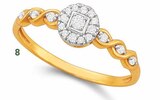 bague diamants 0,13 ct, taille 54, or jaune et rhodié 1,90 g à 368,00 € dans le catalogue E.Leclerc