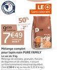 Mélange complet pour lapin nain - PURE FAMILY en promo chez Jardiland Champigny-sur-Marne à 7,49 €