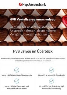 Aktueller HypoVereinsbank Bonn Prospekt "HVB valyou" mit 1 Seite