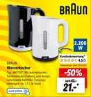 Wasserkocher im Lidl Prospekt Wasserkocher von BRAUN im aktuellen Lidl Prospekt für 21,00 €