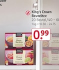Beuteltee im Rossmann Prospekt Beuteltee von King's Crown im aktuellen Rossmann Prospekt für 0,99 €