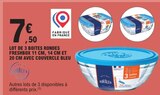 Lot de 3 boites rondes Freshbox 11 cm, 14 cm et 20 cm avec couvercle bleu - DURALEX en promo chez E.Leclerc Évreux à 7,50 €