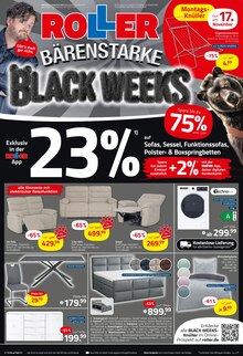 Sofa im aktuellen ROLLER Prospekt (Dortmund) Sofa im ROLLER Prospekt "BÄRENSTARKE BLACK WEEKS" mit 16 Seiten (Dortmund)