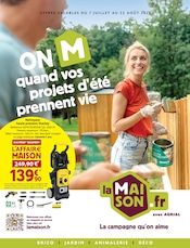 Prospectus Bricolage LaMaison.fr en cours à Brécey et alentours, "ON M quand vos projets d'été prennent vie", 24 pages, 07/07/2026 - 22/08/2026 Catalogue Bricolage LaMaison.fr en cours à Brécey et alentours, "ON M quand vos projets d'été prennent vie", 24 pages, 07/07/2026 - 22/08/2026