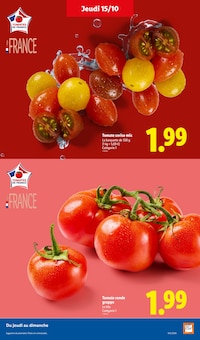 Promotion Tomate Cerise dans le prospectus Lidl, valable du 15/10/2026 au 21/10/2026 Promo Tomate Cerise dans le catalogue Lidl du moment à la page 5