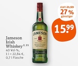 Irish Whiskey im Angebot bei tegut in Frankenthal Irish Whiskey Angebote von Jameson bei tegut Frankenthal für 15,99 €