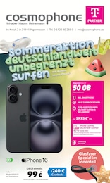 Der aktuelle cosmophone Prospekt SOMMERAKTION: DEUTSCHLANDWEIT UNBEGRENZT SURFEN