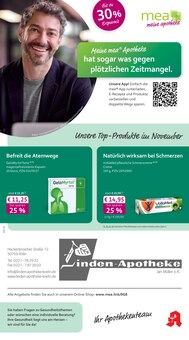 mea - meine apotheke Prospekt der Woche "Unsere November-Angebote" Seite 1, 01.11.2025 bis 30.11.2025 für Köln Aktueller mea - meine apotheke Prospekt "Unsere November-Angebote" Seite 1 von 4 Seiten für Köln