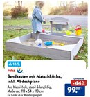Sandkasten mit Matschküche, inkl. Abdeckplane von roba für 99,99 € bei ALDI SÜD im Angebot Sandkasten mit Matschküche, inkl. Abdeckplane von roba im aktuellen ALDI SÜD Prospekt