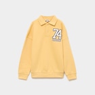 Sweat col polo manches longues jaune garçon en promo chez La Halle Sweat col polo manches longues jaune garçon dans le catalogue La Halle