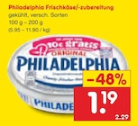 Frischkäse/-zubereitung von Philadelphia für 1,19 € bei Netto Marken-Discount im Angebot Frischkäse/-zubereitung von Philadelphia im aktuellen Netto Marken-Discount Prospekt