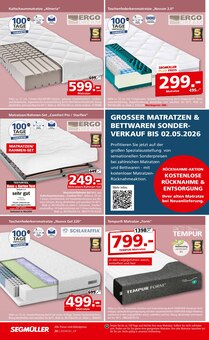 Matratze im Segmüller Prospekt "SEGMÜLLER Highlight Angebote" mit 48 Seiten (Augsburg)