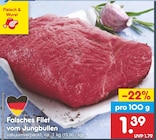 Falsches Filet vom Jungbullen im Angebot bei Netto Marken-Discount in Kempten Falsches Filet vom Jungbullen Angebote bei Netto Marken-Discount Kempten für 1,39 €
