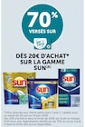 70% versés sur ma Carte U dès 20€ d'achat sur la gamme SUN - Sun - Super U à Villeurbanne 70% versés sur ma Carte U dès 20€ d'achat sur la gamme SUN - Sun en promo chez Super U Villeurbanne