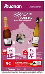 Catalogue Auchan du moment, 27/09/2022 - 11/10/2022 Prospectus Auchan en cours, "La foire aux vins, au plus proche des vignerons", 64 pages