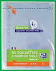 50 pochettes perforées Quick'In A4 - OXFORD - Intermarché Hyper 50 pochettes perforées Quick'In A4 - OXFORD à 1,89 € dans le catalogue Intermarché Hyper