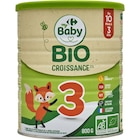 Lait en Poudre Croissance 3 Bio - CARREFOUR BABY BIO - Carrefour Lait en Poudre Croissance 3 Bio - CARREFOUR BABY BIO à 10,99 € dans le catalogue Carrefour