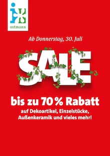 Blumen Ostmann Prospekt der KW 30 "SALE" Aktueller Blumen Ostmann Prospekt "SALE" Seite 1 von 4 Seiten