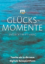 FTI Prospekt für Neckartenzlingen mit 1 Seite FTI Prospekt für Neckartenzlingen: "Glücksmomente entdeckt im FTI eMAG", 1 Seite, 11.06.2021 - 24.06.2021