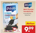 Nitril-Einmalhandschuhe im Angebot bei Netto Marken-Discount in Lüdenscheid Nitril-Einmalhandschuhe Angebote von Priva bei Netto Marken-Discount Lüdenscheid für 9,99 €