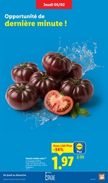 Prix et réduction Tomate dans le prospectus Lidl en cours Offre Tomate dans le catalogue Lidl du moment à la page 5