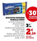 Biscuits Fourrés Vanille - OREO en promo à 2,24 € chez Hyper U Biscuits Fourrés Vanille - OREO dans le catalogue Hyper U