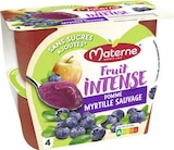 Compote Sans sucres ajoutés Fruit Intense Pomme Myrtille sauvage - MATERNE à 1,37 € dans le catalogue Casino Supermarchés