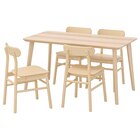Tisch und 4 Stühle Eschenfurnier/Birke Angebote von LISABO / RÖNNINGE bei IKEA Neu-Ulm für 538,96 €