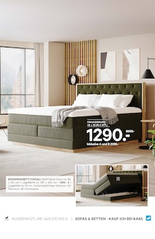 Boxspringbett im aktuellen Kabs Prospekt (Essen) Boxspringbett im Kabs Prospekt "VORTEILSWOCHEN" mit 40 Seiten (Essen)