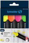 Schneider Job - Pack de 4 surligneurs - couleurs assorties - Schneider à 2,99 € dans le catalogue Bureau Vallée