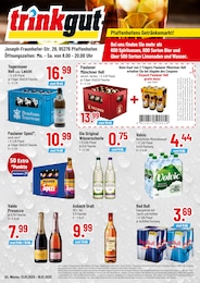 Trinkgut Prospekt für Pfaffenhofen mit 4 Seiten Trinkgut Prospekt "Pfaffenhofens Getränkemarkt!" für Pfaffenhofen, 4 Seiten, 14.01.2025 - 18.01.2025