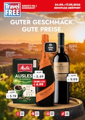 Travel FREE Supermarkt Prospekt der aktuellen Woche mit 9 Seiten, gültig von 04.09.2026 bis 17.09.2026, in Waldsassen und Umgebung Aktueller Travel FREE Supermarkt Prospekt in Waldsassen und Umgebung, "GUTER GESCHMACK. GUTE PREISE." mit 9 Seiten, 04.09.2026 - 17.09.2026