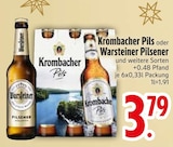 Aktuelles Krombacher Pils oder Warsteiner Pilsener Angebot bei EDEKA in Regensburg ab 3,79 €