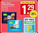 Tafelschokolade Angebote von Ritter Sport bei WEZ Löhne für 1,11 €