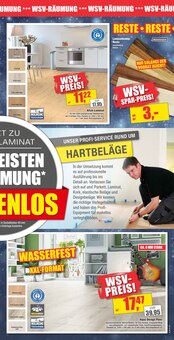 Laminat im aktuellen wohnen & sparen Stelter Prospekt (Münster) Laminat im wohnen & sparen Stelter Prospekt "LETZTE CHANCE. WSV RÄUMUNG." mit 10 Seiten (Münster)