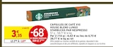 Capsules de Café x10 House Blend Lungo Starbucks par Nespresso en promo chez Intermarché Super Garges-lès-Gonesse à 1,07 €