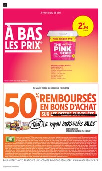 Prospectus Intermarché de la semaine "50% REMBOURSÉS EN BONS D'ACHAT SUR tout LE RAYON SURGELÉS SALÉS" avec 2 pages, valide du 28/05/2024 au 09/06/2024 pour Aix-en-Provence et alentours