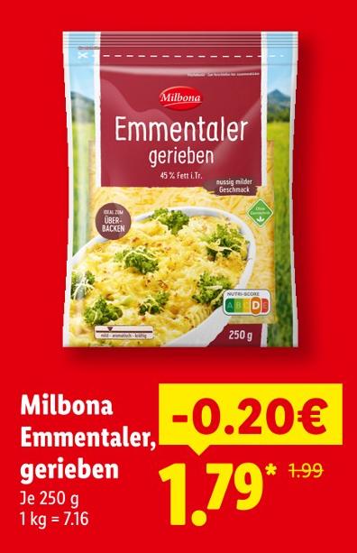 Emmentaler, gerieben