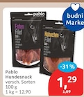 Hundesnack von Pablo für 1,29 € bei budni im Angebot Hundesnack von Pablo im aktuellen budni Prospekt