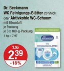 WC Reiniger im V-Markt Prospekt WC Reinigungs-Blätter von Dr. Beckmann im aktuellen V-Markt Prospekt für 2,39 €
